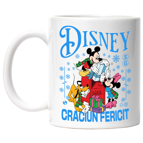Craciun - Cana Cu Pluto, Mickey si Minnie Magie de Craciun, Ceramica, 330ML