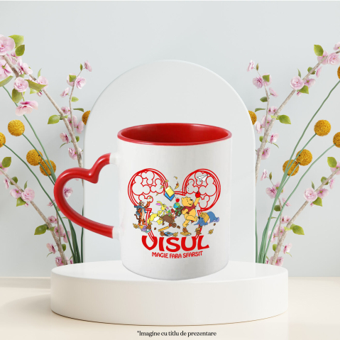 Cana Cu Prietenii lui Winnie – Distractie si Joaca Ceramica, 330ML, cu Maner Inima Rosie [2]
