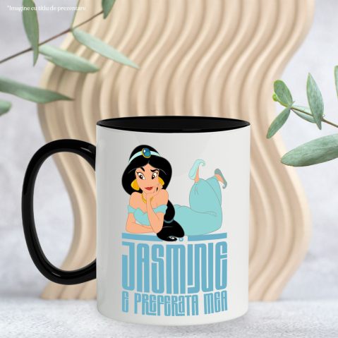 Cana Cu Aventura Magica cu Alladin, Jasmine si Abu Ceramica, 330ML, cu Maner Negru [2]