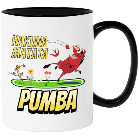 Căni - Cana Cu Pumba, îndrăgostit până peste urechi, cu inimioare Ceramica, 330ML, cu Maner Negru