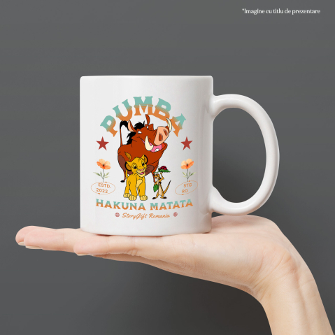 Cana Cu Pumba si Prietenii – Ziua Magica printre Flori Ceramica, 330ML, cu Maner Alb [1]