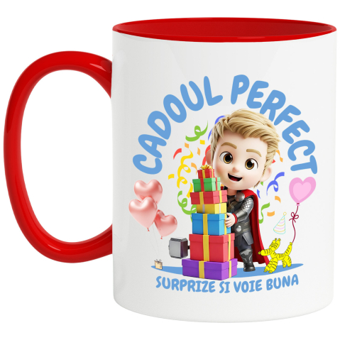 Desene Animate - Cana Cu Puterea lui Thor - Cadou cu Inima de Fier, Ceramica, 330ML