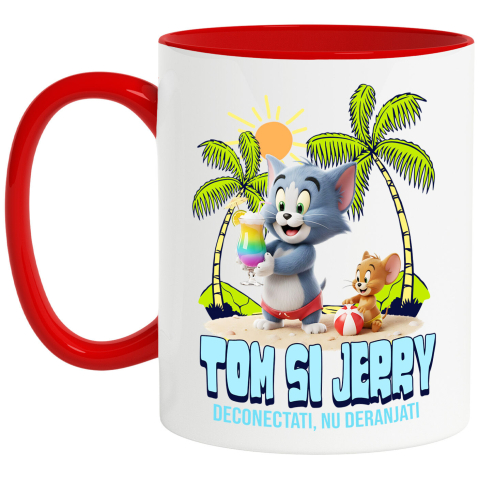 Căni - Cana Cu Relaxare la Mare cu Tom and Jerry, Ceramica, 330ML