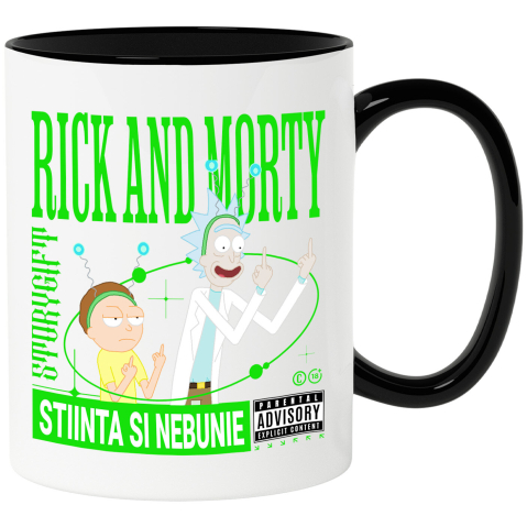 Desene Animate - Cana Cu Rick si mitraliera lui emotionala, Ceramica, 330ML