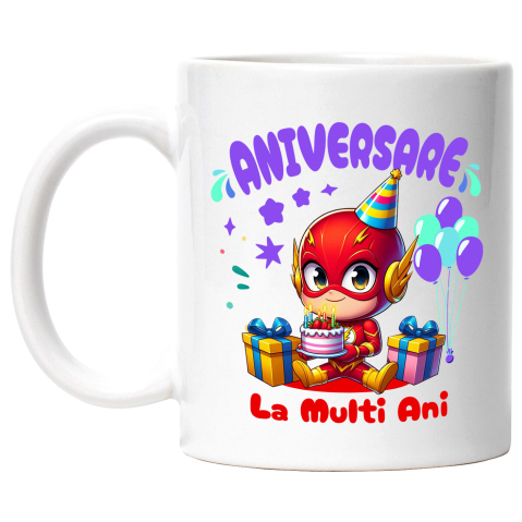 Desene Animate - Cana Cu Sarbatoreste cu The Flash – Aniversare Plina de Viteza, Ceramica, 330ML