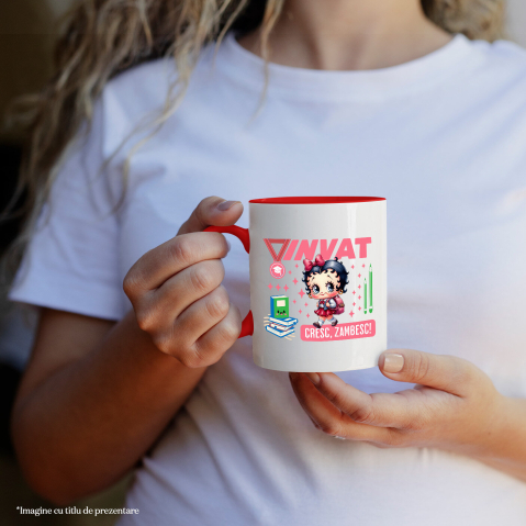 Cana Cu Scufita Rosie: Crestem în Lumea Povestilor Ceramica, 330ML, cu Maner Rosu [1]