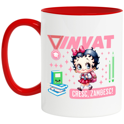 Educatie - Cana Cu Scufita Rosie: Crestem în Lumea Povestilor Ceramica, 330ML, cu Maner Rosu