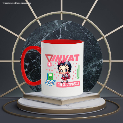 Cana Cu Scufita Rosie: Crestem în Lumea Povestilor Ceramica, 330ML, cu Maner Rosu [2]