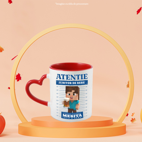 Cana Cu Setul Minecraft cu Cadou si Bere, Ceramica, 330ML [1]