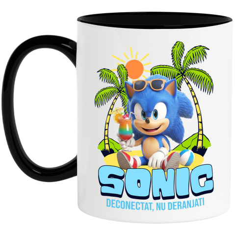 Plaja - Cana Cu Sonic Tropical: Mare si Palmieri, Ceramica, 330ML