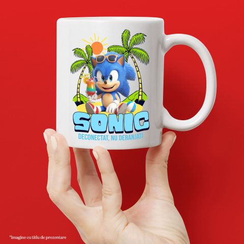 Cana Cu Sonic Tropical: Mare si Palmieri, Ceramica, 330ML [2]