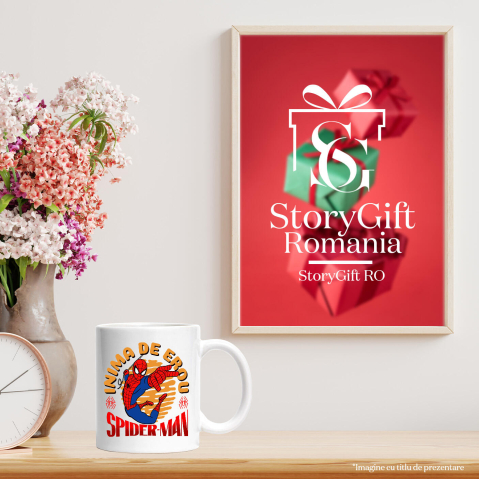 Cana Cu Spidere-Man - Calatoria Eroului cu Puteri de Paianjen Ceramica, 330ML, cu Maner Alb [3]