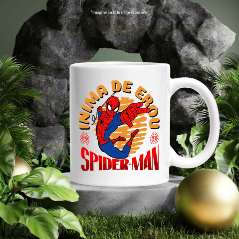 Cana Cu Spidere-Man - Calatoria Eroului cu Puteri de Paianjen Ceramica, 330ML, cu Maner Alb [2]