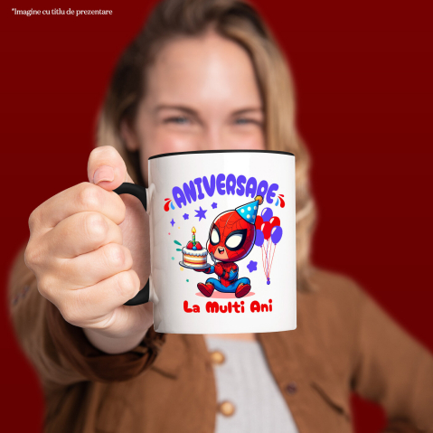 Cana Cu Spiderman Aniversare – Surprize Plase de Funie, Ceramica, 330ML [1]