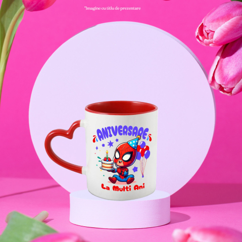 Cana Cu Spiderman Aniversare – Surprize Plase de Funie, Ceramica, 330ML [2]