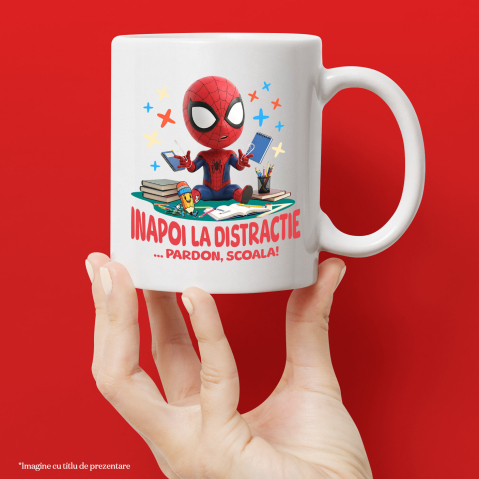 Cana Cu Spiderman – Inceput De Scoala Vesel, Ceramica, 330ML [2]