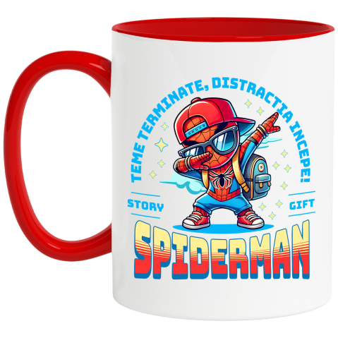 Cani Personalizate - Cana Cu Spiderman – Invata si Creste, Ceramica, 330ML
