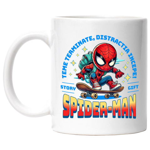Educatie - Cana Cu Spiderman Skateboard: Actioneaza Rapid, Distractie Pe Măsură, Ceramica, 330ML
