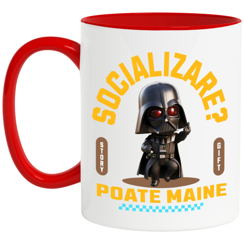 Cani Personalizate - Cana Cu Starwars , Degetul Mijlociu, Socializare? Poate maine, Anti-social, Ceramica, 330ML