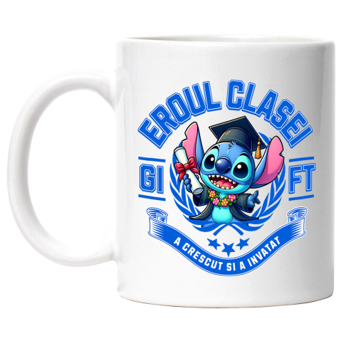 Educatie - Cana Cu Stitch – Distractie Si Invatatura Ceramica, 330ML, cu Maner Alb