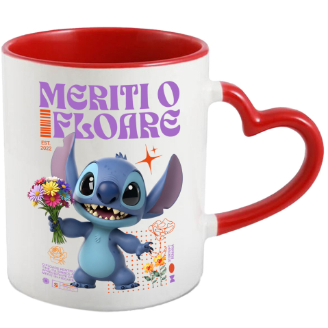 Căni - Cana Cu Stitch - Flori Speciale din Lumea Disney, Ceramica, 330ML
