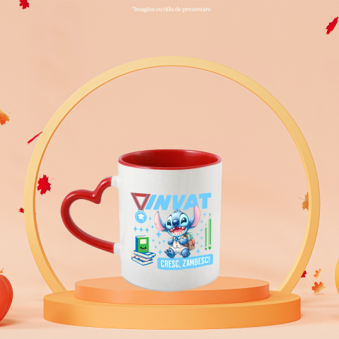 Cana Cu Stitch – Invata, Creste, Zambeste, Ceramica, 330ML [1]