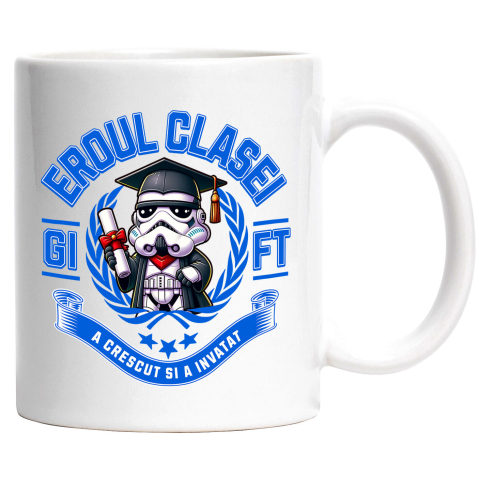 Cani Personalizate - Cana Cu Stormtrooper – Erou Galactic La Scoala, Ceramica, 330ML