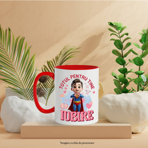 Cana Cu Superman , Iubire, Dragoste, Afectiune, Inima, Ceramica, 330ML [3]
