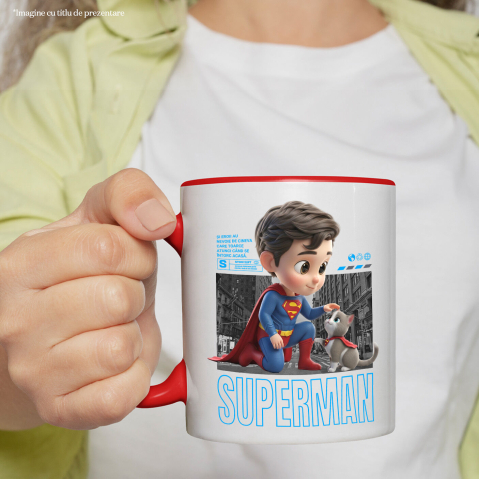 Cana Cu Superman si Pisicuta – Prieteni in Actiune, Ceramica, 330ML [1]