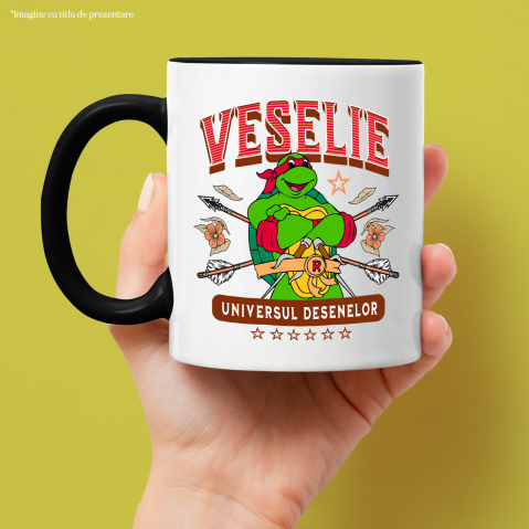 Cana Cu Testoasele Ninja – Lumea sub Stapanirea Lăstunului Ceramica, 330ML, cu Maner Negru [1]