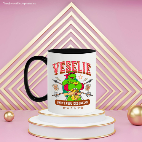 Cana Cu Testoasele Ninja – Lumea sub Stapanirea Lăstunului Ceramica, 330ML, cu Maner Negru [2]