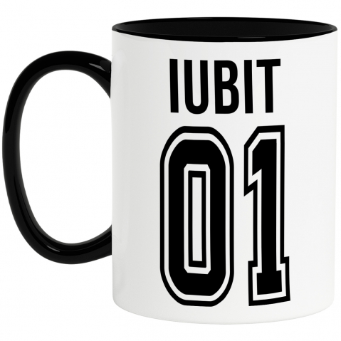 Maner Negru - Cana Cu Textul iubit, si Numarul 01, Cel Mai Bun, Apreciere, Personalizat, 330ml, Ceramica cu Maner Negru