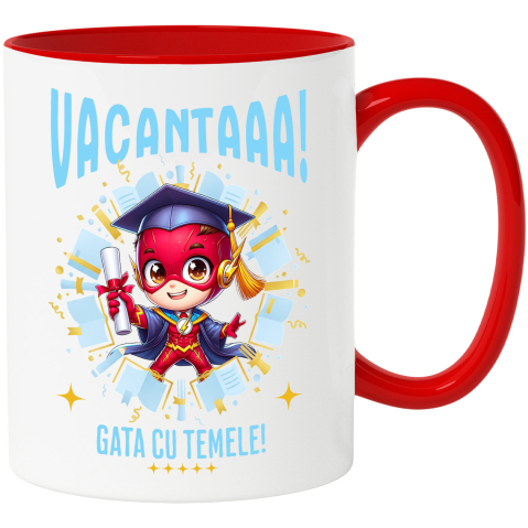 Educatie - Cana Cu The Flash si Visele de Vacanta Ceramica, 330ML, cu Maner Rosu