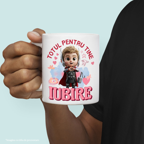 Cana Cu Thor, Iubire, Dragoste, Afectiune, Inima, Ceramica, 330ML [2]