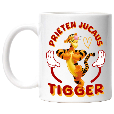 Căni - Cana Cu Tigger în Vacanta la Palmieri Ceramica, 330ML, cu Maner Alb