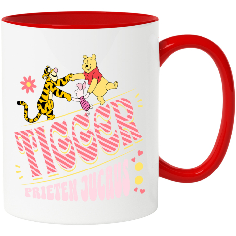 Căni - Cana Cu Tigger și Prietenii – Împreuna Mereu Ceramica, 330ML, cu Maner Rosu