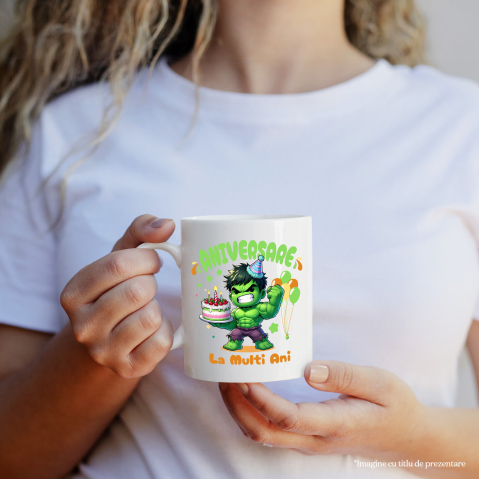 Cana Cu Transforma Ziua Lui intr-o Petrecere Hulk, Ceramica, 330ML [2]