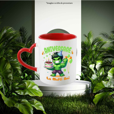 Cana Cu Transforma Ziua Lui intr-o Petrecere Hulk, Ceramica, 330ML [1]