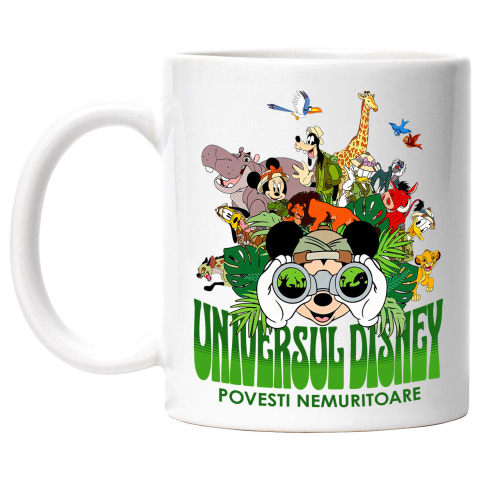Desene Animate - Cana Cu Universul Magic al Disney Ceramica, 330ML, cu Maner Alb
