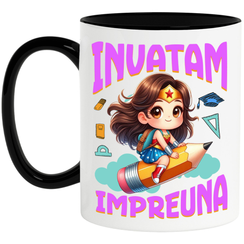 Educatie - Cana Cu Wonder Woman – Joaca si Cunoastere, Ceramica, 330ML