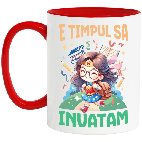 Educatie - Cana Cu Zambeste Ca O Eroina Cu Wonder Woman, Ceramica, 330ML