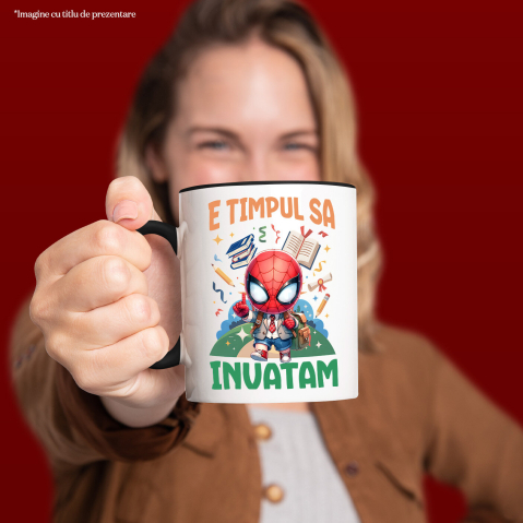 Cana Cu Zile de Distractie si Invatare cu Spiderman, Ceramica, 330ML [2]