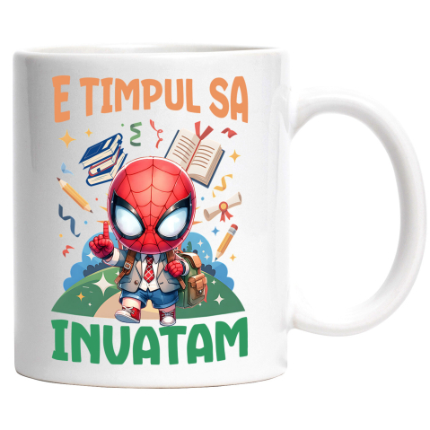 Educatie - Cana Cu Zile de Distractie si Invatare cu Spiderman, Ceramica, 330ML