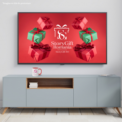 Cana Iubitorii De Crini, Flori, Natura, Text Nume Personalizat, Dragoste, Culoare Rosu, Cu Litera, 330ML, Ceramica, Cu Maner si Interior Rosu [3]