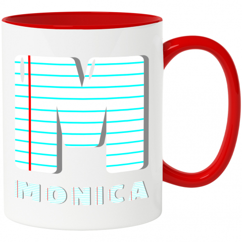 Copii - Cana Iubitorii De Scoala, Educatie, Text Nume Personalizat, Copii, Foaie caiet, Cu Litera, 330ML, Ceramica, Cu Maner si Interior Rosu