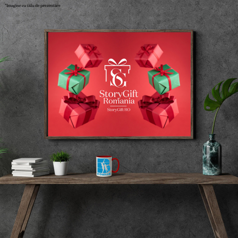 Cana Iubitorii De Volei Plaja, Placa Surff, Text Nume Personalizat, Culoare Albastru, Cu Litera, 330ML, Ceramica, Cu Maner si Interior Rosu [3]