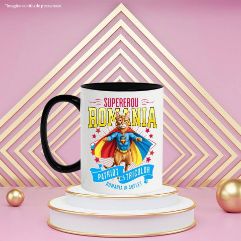 Cana Personalizata Pisica Abisiniană în Costum de Căpitan România – Supererou pentru Copii și Iubitorii de Animale [2]