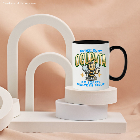 Cana Personalizata Tricou Personalizat Albina cu Cravată – Mesaj Amuzant pentru Birou | Cadou pentru Muncitori [2]