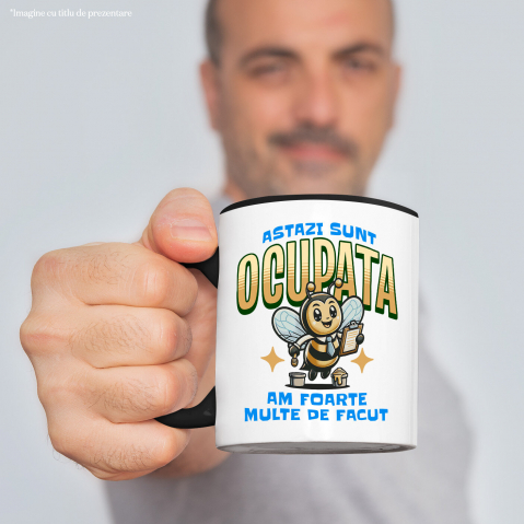 Cana Personalizata Tricou Personalizat Albina cu Cravată – Mesaj Amuzant pentru Birou | Cadou pentru Muncitori [1]