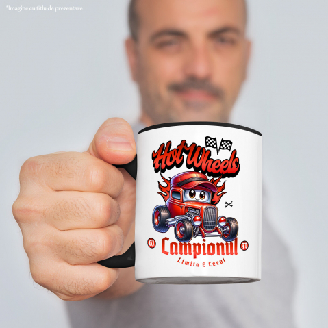 Cana Personalizata Animație Mașină Roșie Vintage – Hot Wheels și Aventură Auto [1]